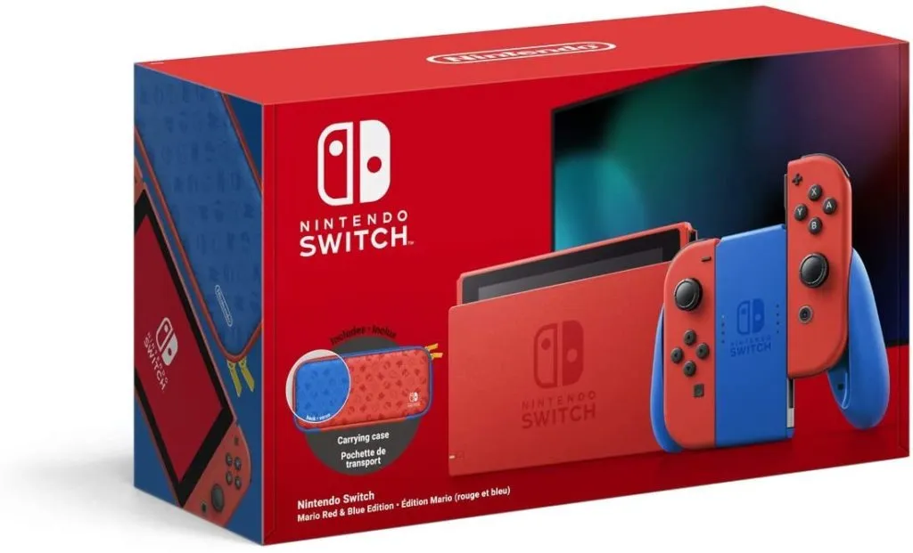 The upcoming Mario version of the Nintendo Switch, which will be released on 12 February. (Amazon/Nintendo)