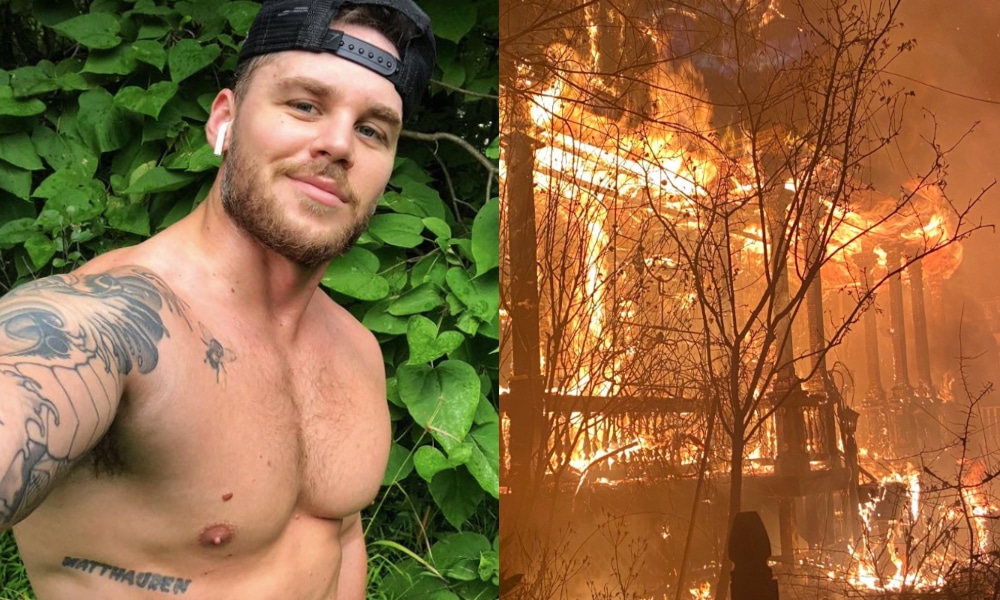 Nude Swinger Camping - Matthew Camp survives home being set on fire by arsonists while he slept