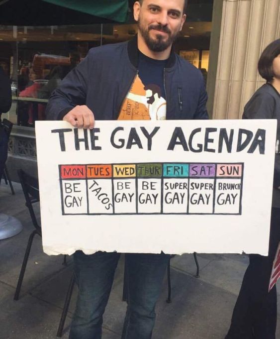 LGBT protest sign