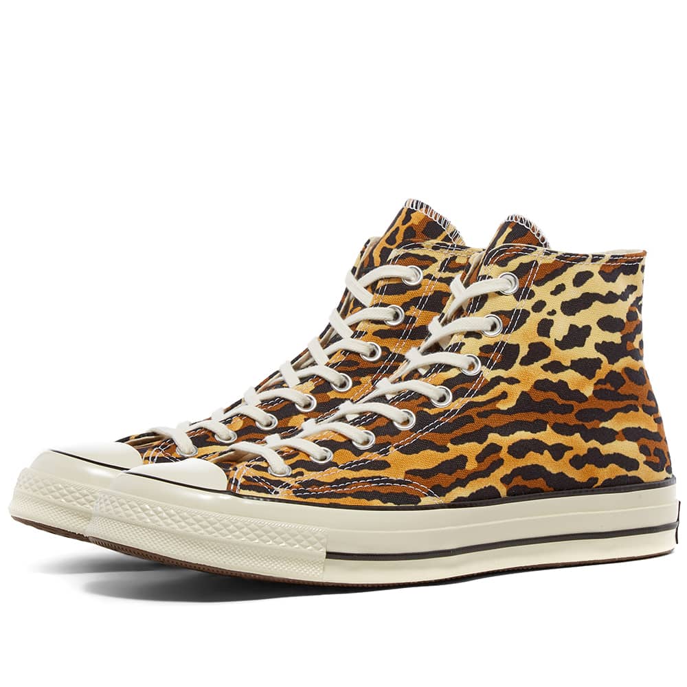 The leopard print Converse high-tops are included in the sale. (END.)