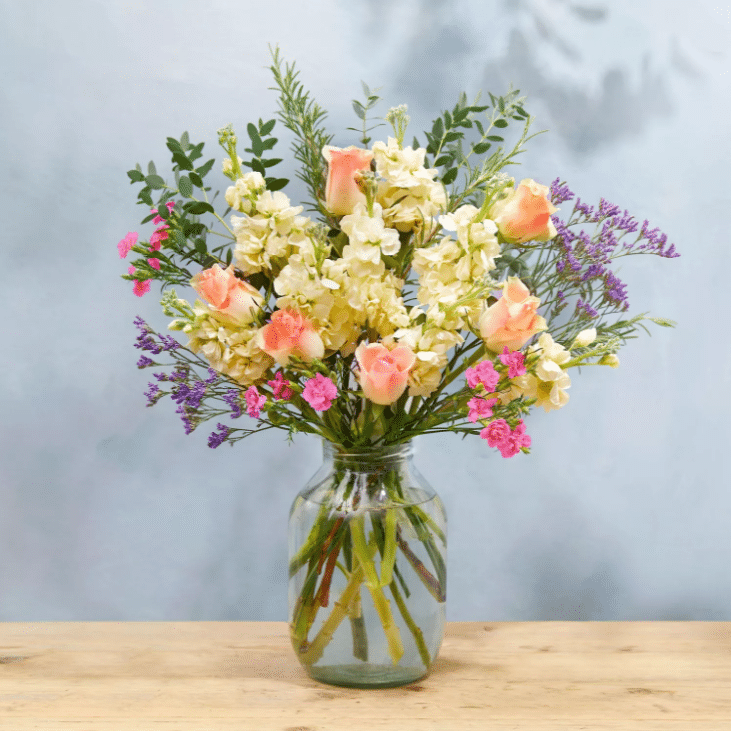 The Abby bouquet is priced at £35 and can also be purchased with a vase. (Bloom & Wild)
