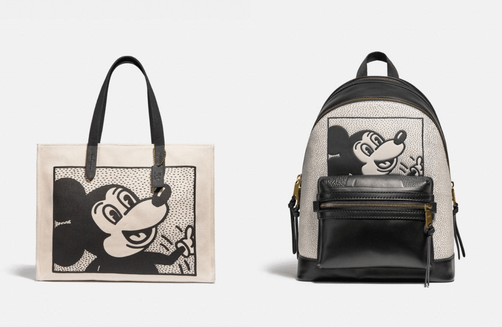 Two of the bags that are featured in the Coach collection. (Disney/Keith Haring)