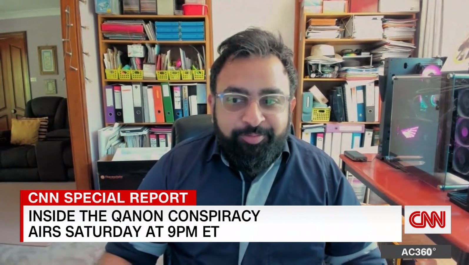 CNN anchor Anderson Cooper aired an extraordinary interview on Saturday with a former QAnon believer Jitarth Jadeja 