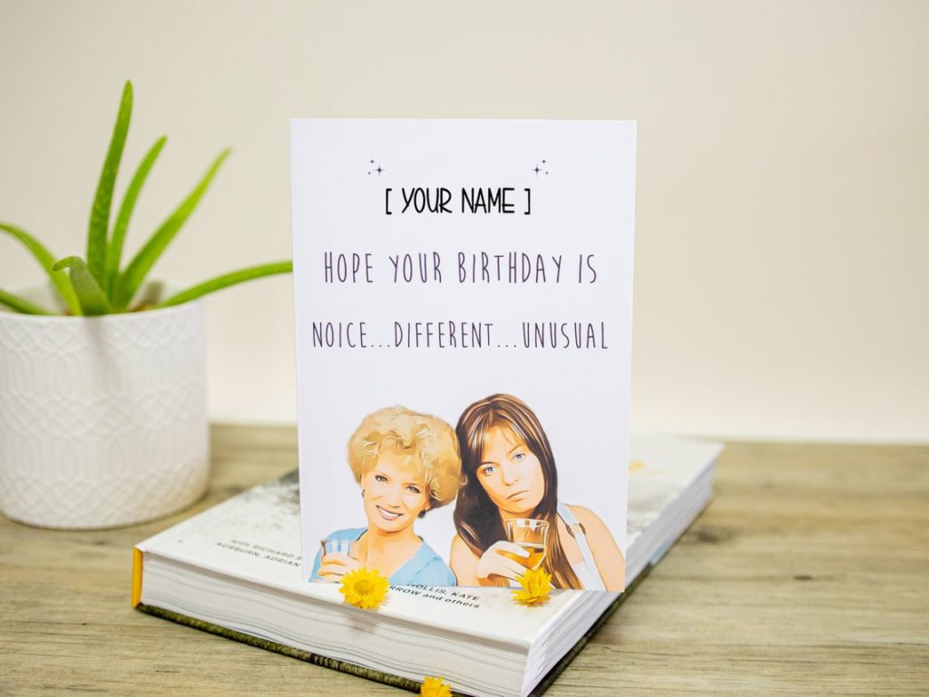 A personalised Kath & Kim birthday card. (Etsy/WrenandWattle)