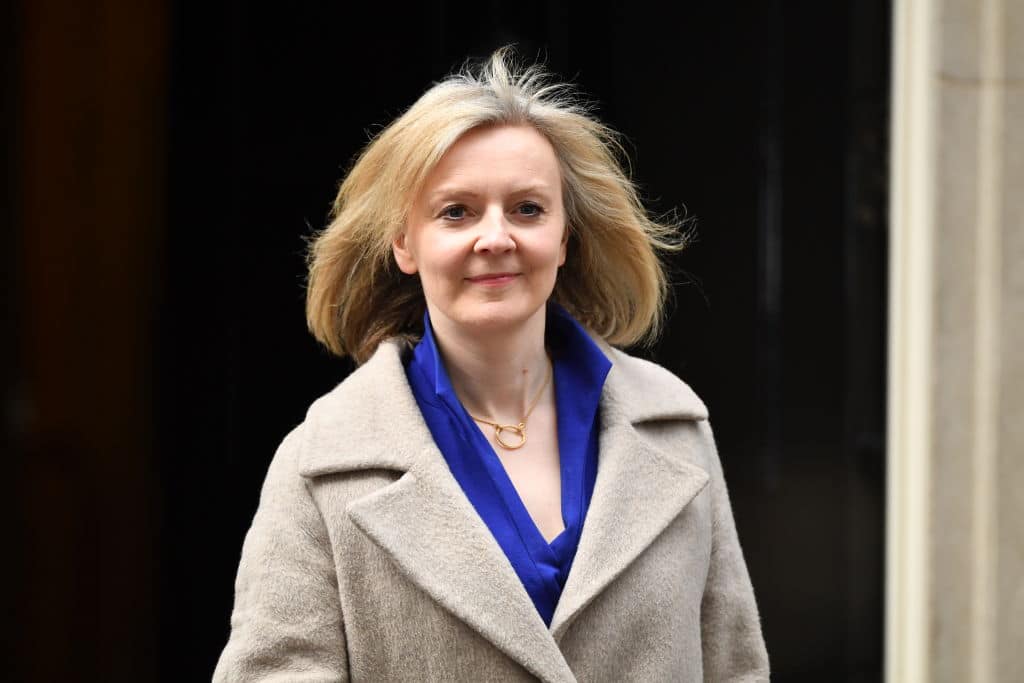 Liz Truss leaves 10 Downing Street on February 13, 2020.