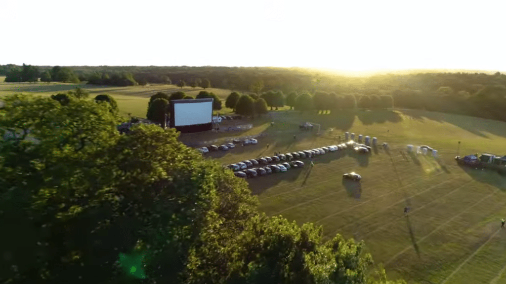 One of the settings for the Luna Cinema drive-in experience. (YouTube)