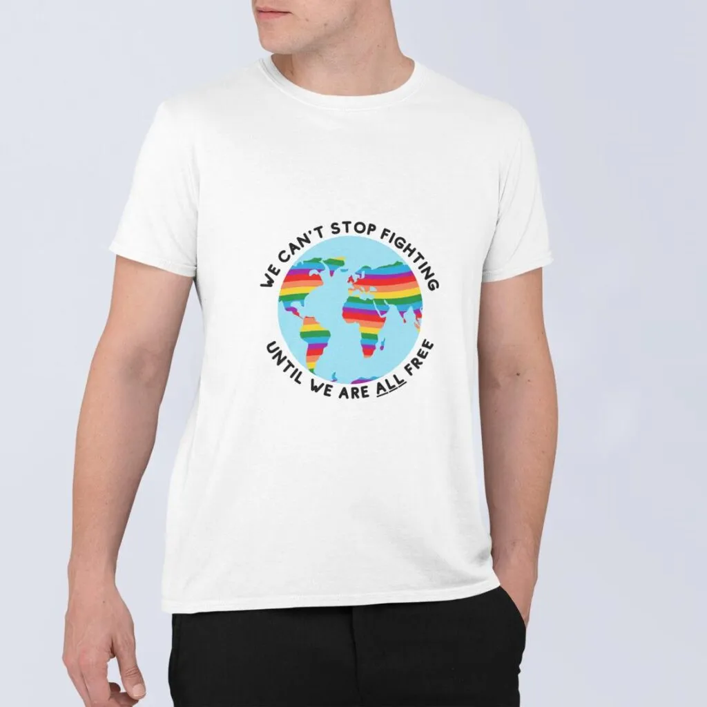 This t-shirt highlights freedrom for every LGBT+ person across the globe. (ThirstyStore)