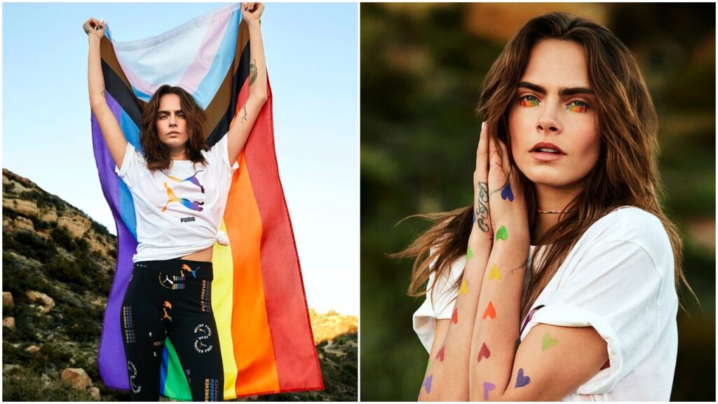 Cara Delevingne and Puma team up for the 'Forever Free' 2021 Pride collection. (Puma)