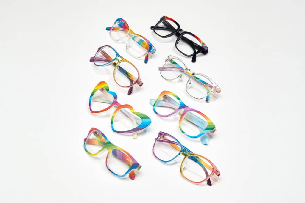 Zenni has released a collection of rainbow frames for Pride 2021. (Zenni)