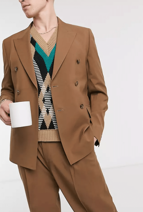 A brown suit from ASOS.
