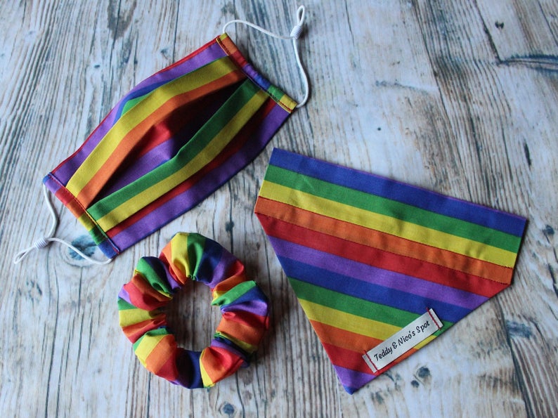 A matching rainbow set for you and your pet. (Etsy/TeddyandNicoSpot)