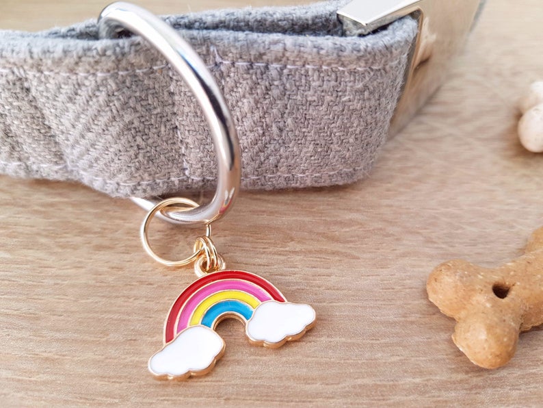A rainbow collar charm. (Etsy/BuzzyBearShop)