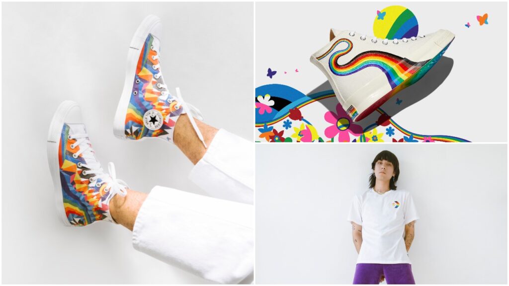 The Converse Pride collection features All-Star, 70 and Run-Star high tops. (Converse)