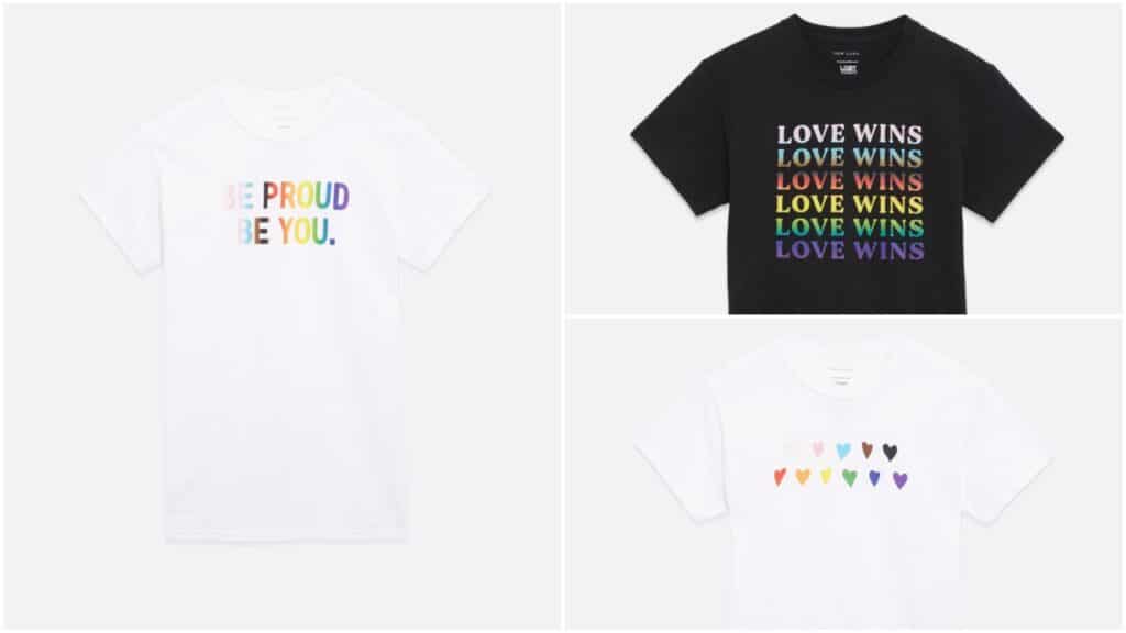 The Pride collection from New Look features six different t-shirts. (New Look)