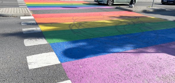 rainbow Pride crossing in Turku, Finland.