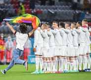 Germany v Hungary Pride flag