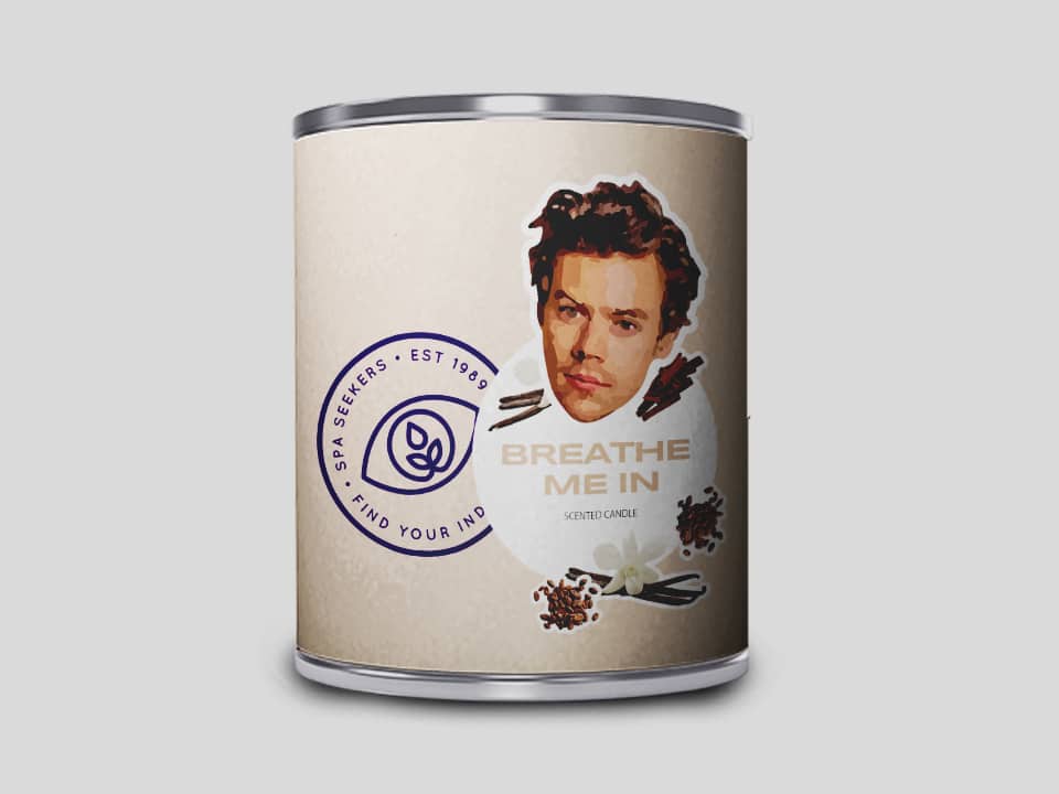 The "Breathe me in" candle which the spa says smells like Harry Styles himself. (SpaSeekers)