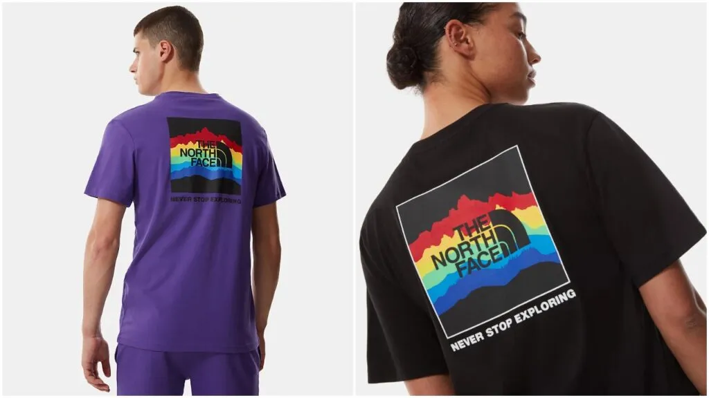 The North Face Pride collection features the tagline "Never Stop Exploring". (The North Face)