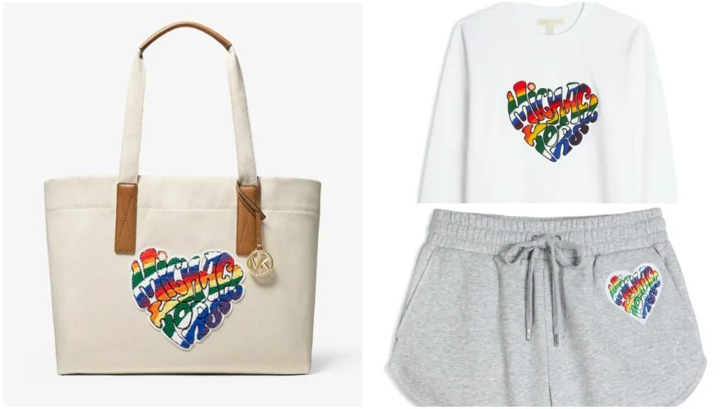 The Pride collection features one of the brand's iconic bags as well as apparel pieces. (Michael Kors)