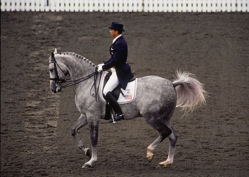 Robert Dover of the USA competes in Grand Prix Dressage