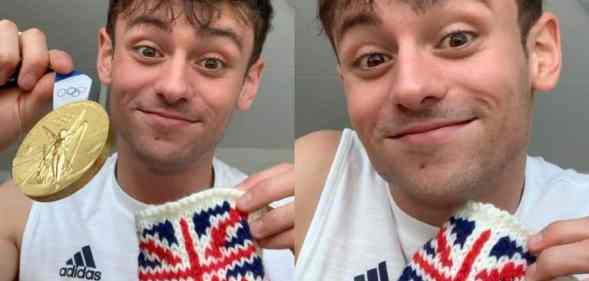 Tom Daley talks crocheting and knitting on Instagram and shows pouch for his Olympic gold medal