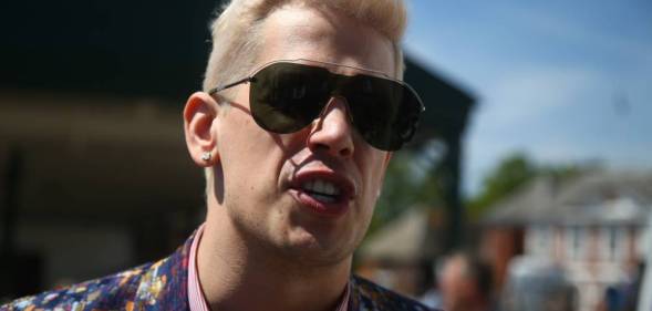 Milo Yiannopoulos seen at a gathering for UP Independence Party UKIP in Exeter, England in May 2019