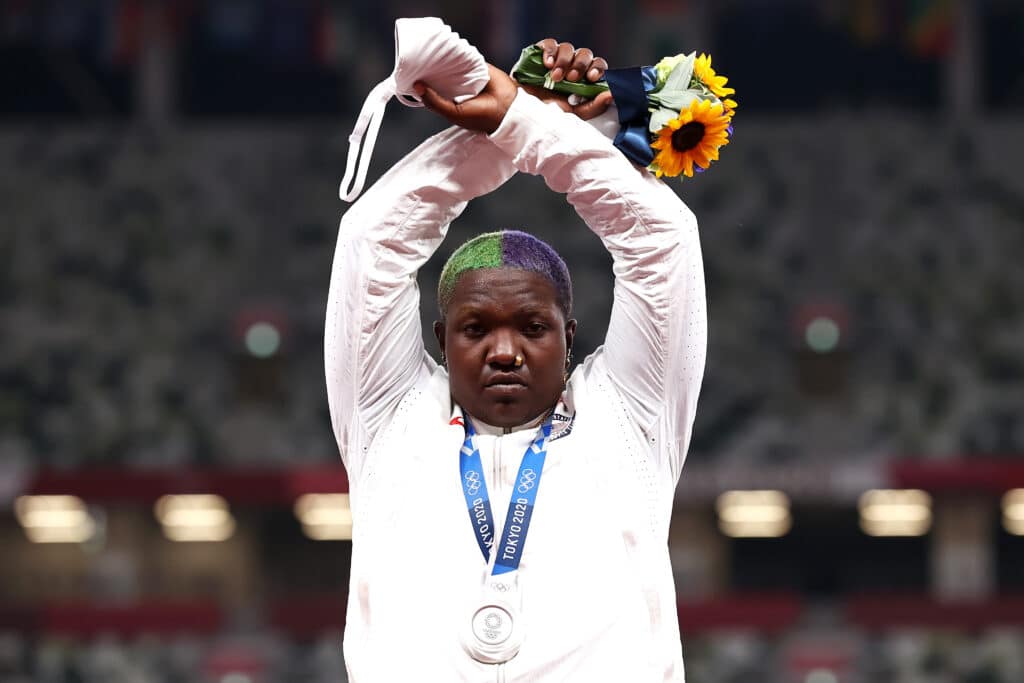 Raven Saunders USA Olympics shot put Black gay LGBT