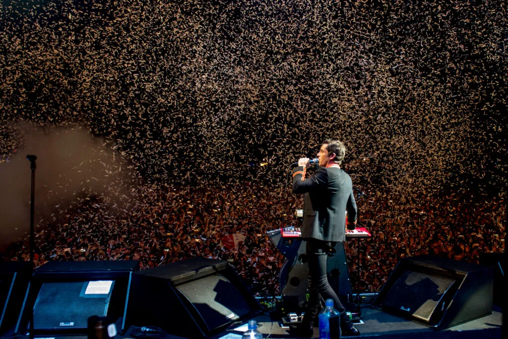 Brandon Flowers from The Killers performs in Mexico City