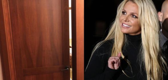 Britney Spears and a bathroom door slightly ajar