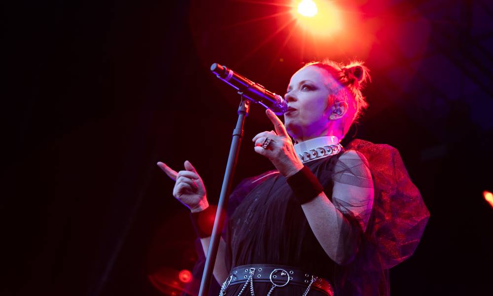 Shirley Manson of Garbage performs on stage at Iveagh Gardens