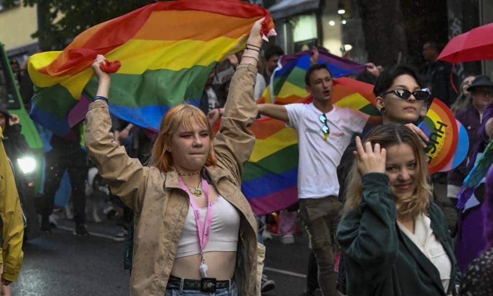 Thousands of people march on the streets during the annual Sofia LGBT Pride parade in Sofia, Bulgaria