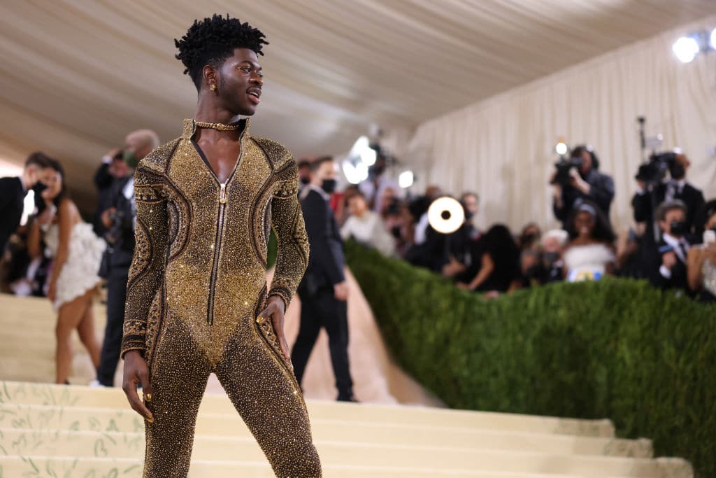 Lil Nas X attends The 2021 Met Gala Celebrating In America: A Lexicon Of Fashion at Metropolitan Museum of Art on September 13, 2021 in New York City.