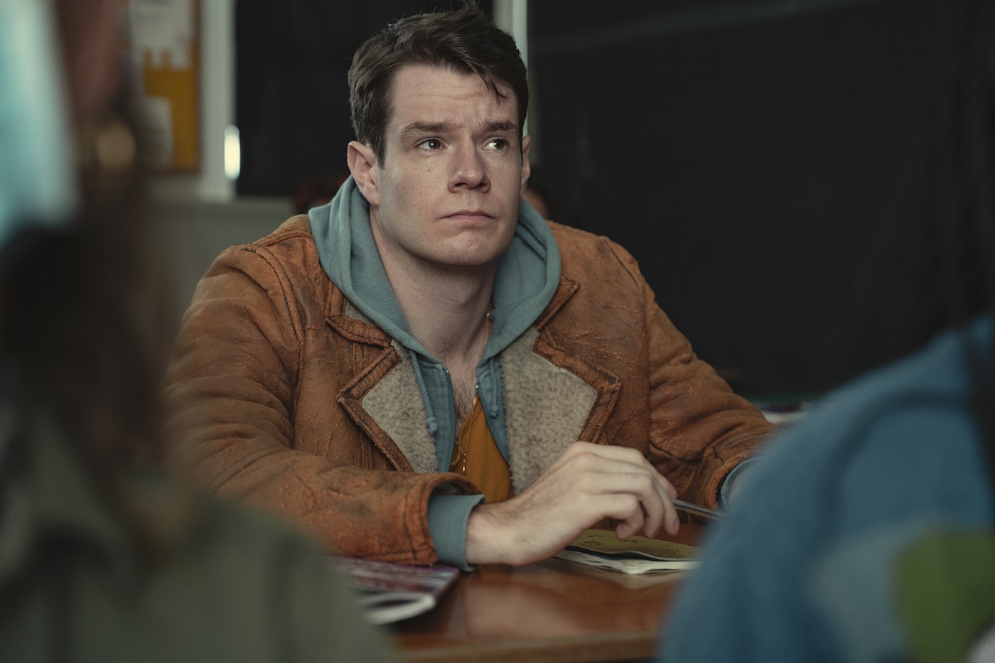 Connor Swindells as Adam Groff in Episode 2 of Sex Education Season 3. 
