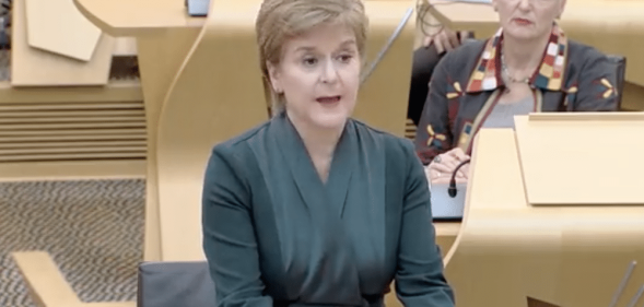 Nicola Sturgeon speaks in parliament