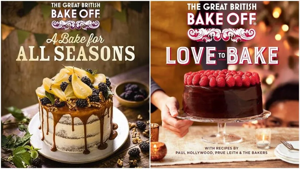 The official Bake Off books feature recipes by Paul Hollywood, Prue Leith and the contestants.