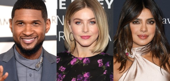 Headshots of Usher, Julianne Hough and Priyanka Jonas