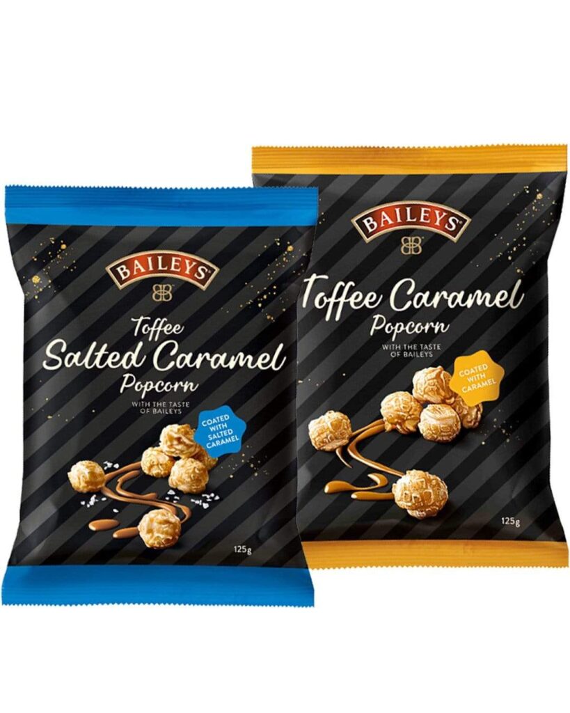 The two new Baileys popcorn flavours. 