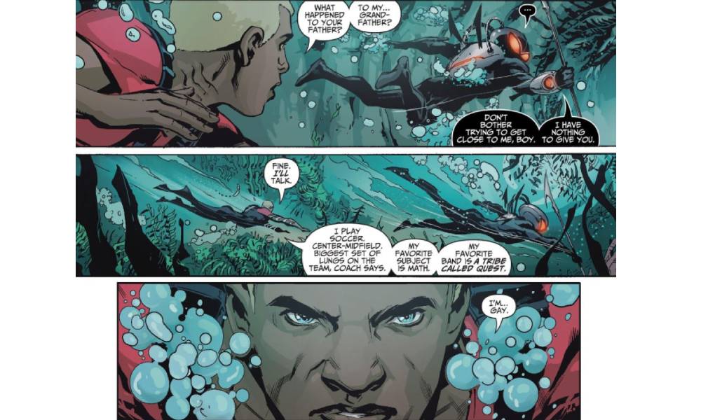 Jackson Hyde aka Aqualad comes out to his dad Black Manta in Teen Titans #10
