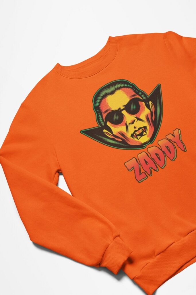 A "Zaddy" sweater featuring Dracula. 