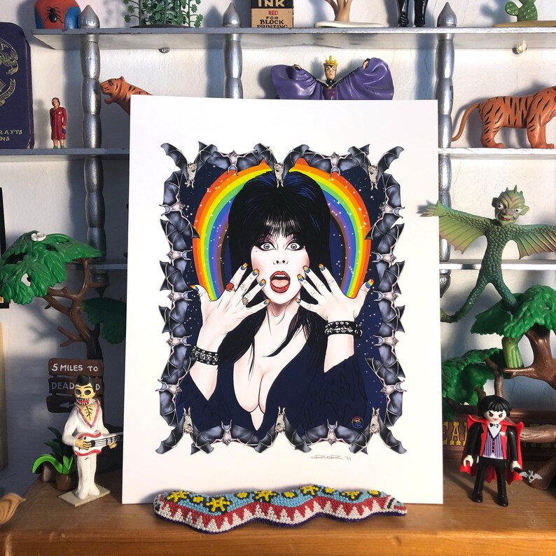 The Mistress of the Dark aka Elvira art print.