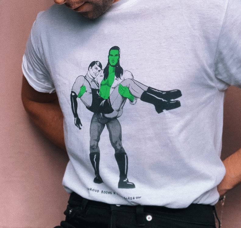 A Tom of Finland-inspired Frankenstein t-shirt. 