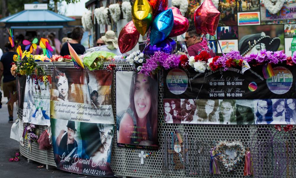 A picture of the Pulse nightclub memorial on the fifth anniversary of the tragic event