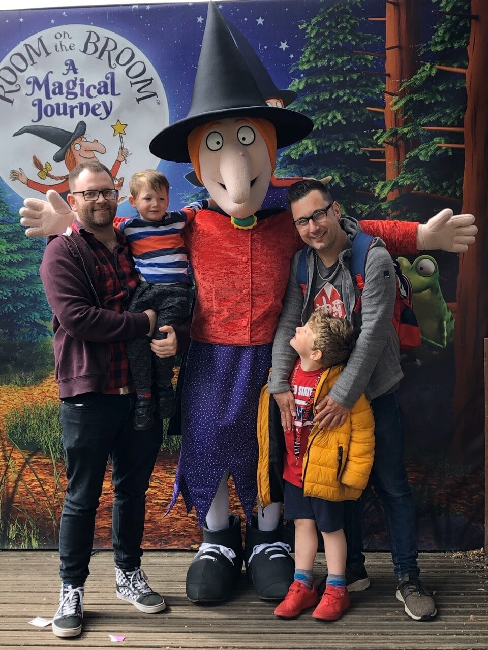 Gareth Peter (R) with his partner Mark and their two sons