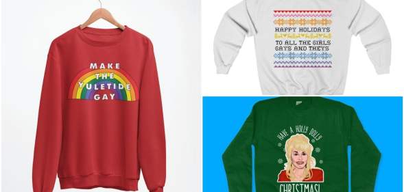 There's some amazing queer Christmas sweatshirts you can buy this year.