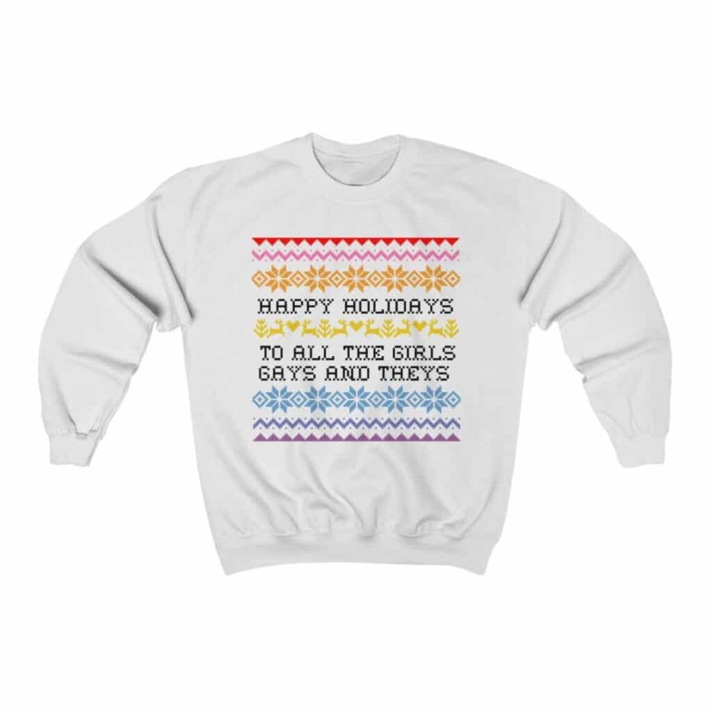 An LGBT+ Christmas sweater. (Etsy/BitchinDesignCo)