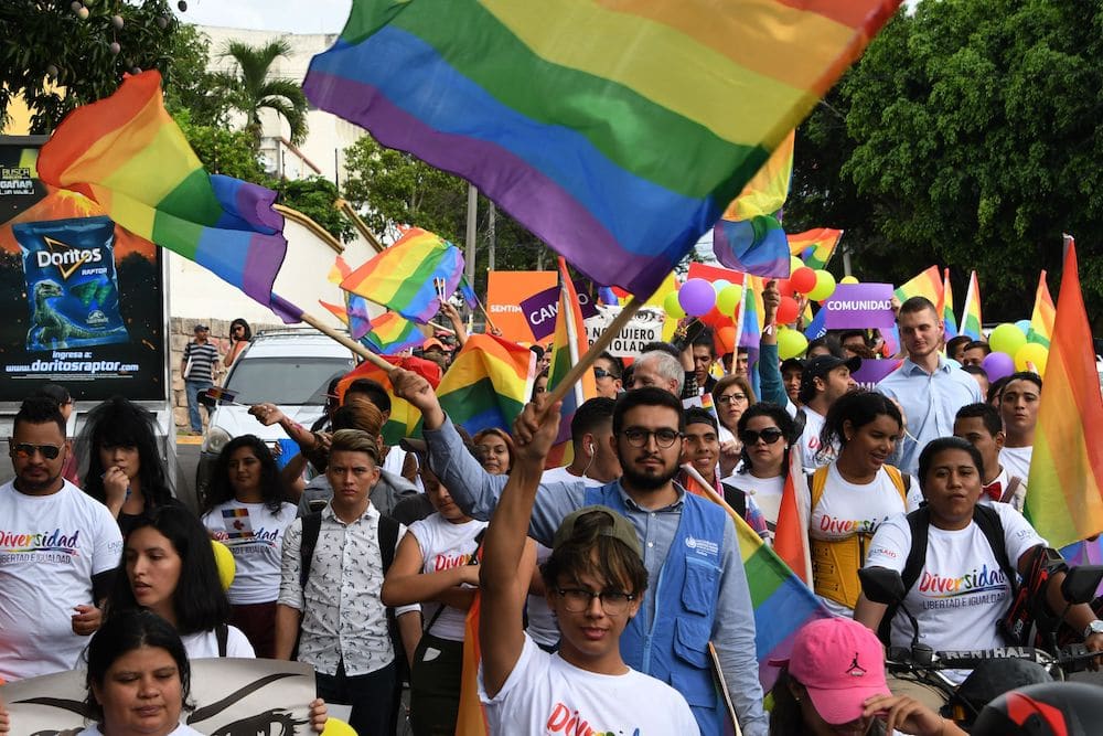 The LGBT+ community march International Day against Homophobia, Transphobia and Biphobia in Honduras