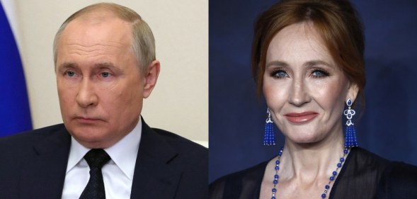 Headshots of Vladimir Putin and JK Rowling