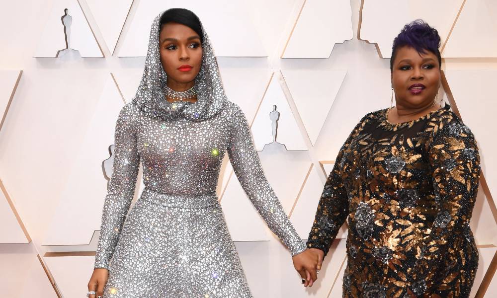 Janelle Monáe and mother Janet appear during the Oscars