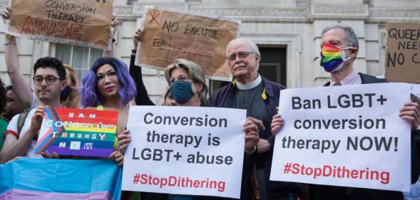 Campaigners against LGBT+ conversion therapy