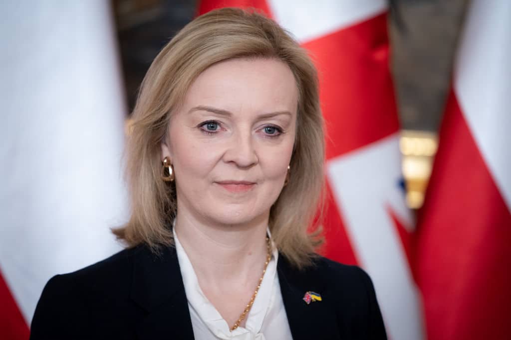 Liz Truss meets Polish Prime Minister at Chancellery in Warsaw, Poland, on April 5, 2022.